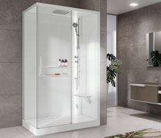 novellini-cabine-douche-salle-bain-scandinave-minimaliste Cabine douche salle bain minimaliste scandinave Novellini