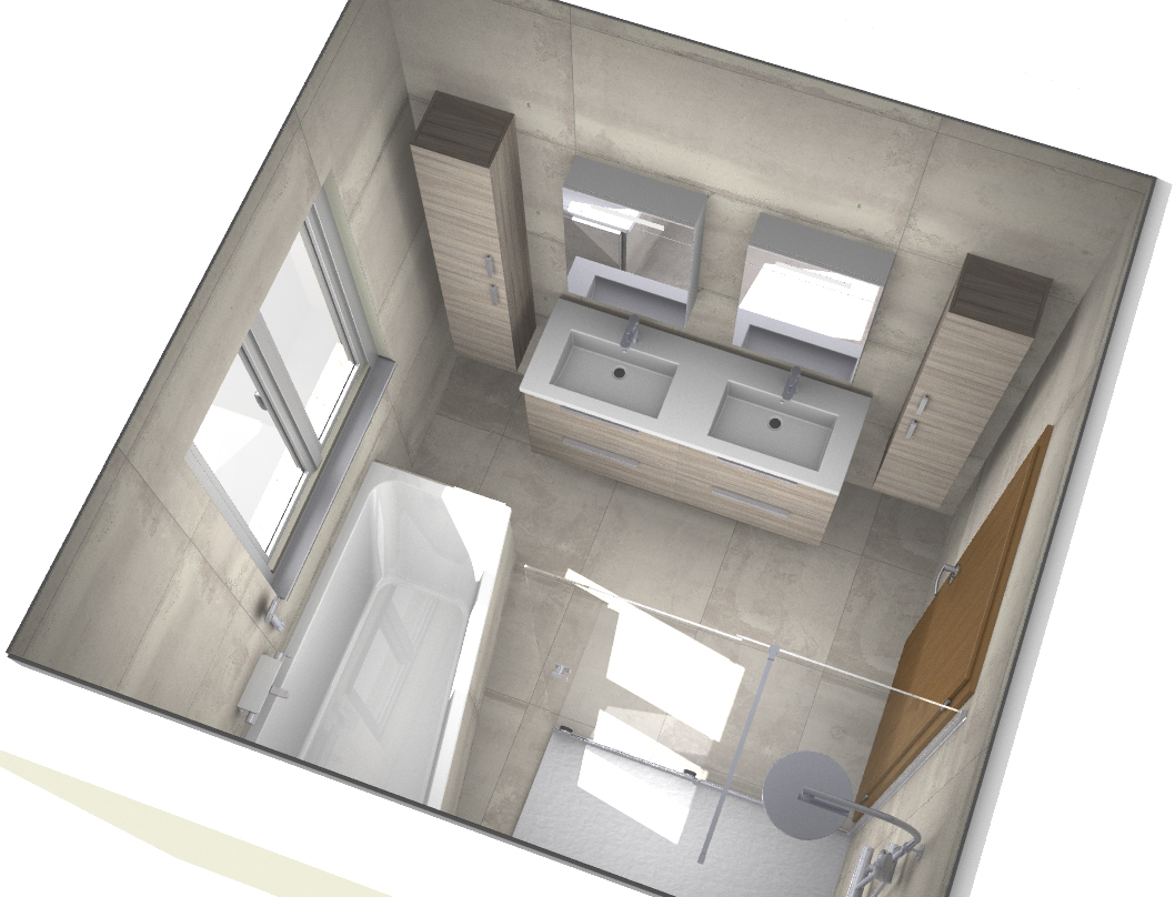 renovation-salle-bain-douche-3d-nature-zen-dorkel-metz renovation salle bain baignoire 3d nature zen exotique par bainiste Dorkel Metz (57)