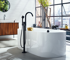 AXOR-mitigeur-salle-bain-loft-indsutriel-noir-one AXOR mitigeur salle bain robinet vintage noir