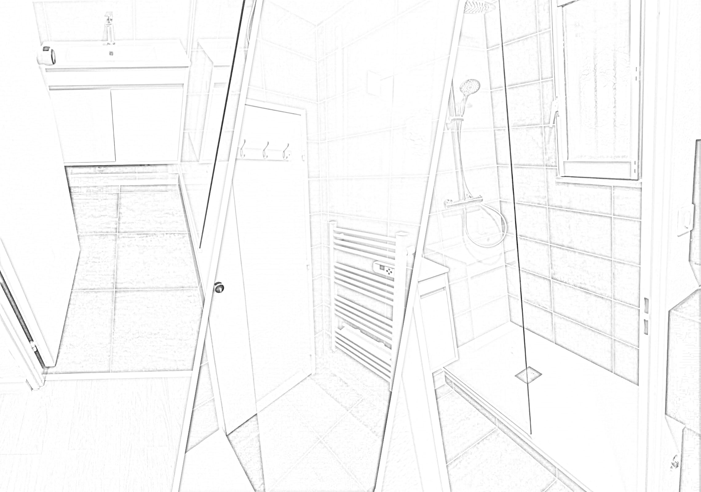 renovation-travaux-salle-bains-loft-industriel-baignoire-plan-3d-bailloeuil-perpignan projet rénovation petite salle bains contemporaine travaux 3d baignoire Bailloeuil Perpignan