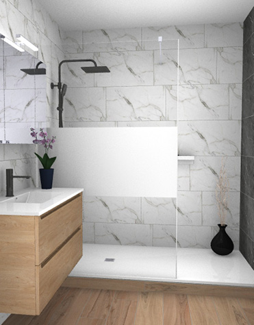 projet-renovation-salle-bain-douche-S2ED-Poitier-3D Projet rénovation salle de bain douche Plan 3D