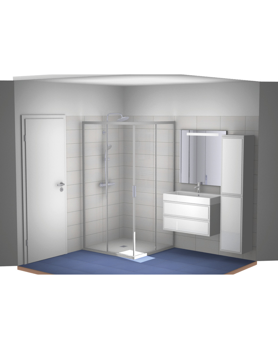 projet-renovation-salle-bain-douche-Dupre-Saintes-plan-3D Projet rénovation salle de bain douche Plan 3D
