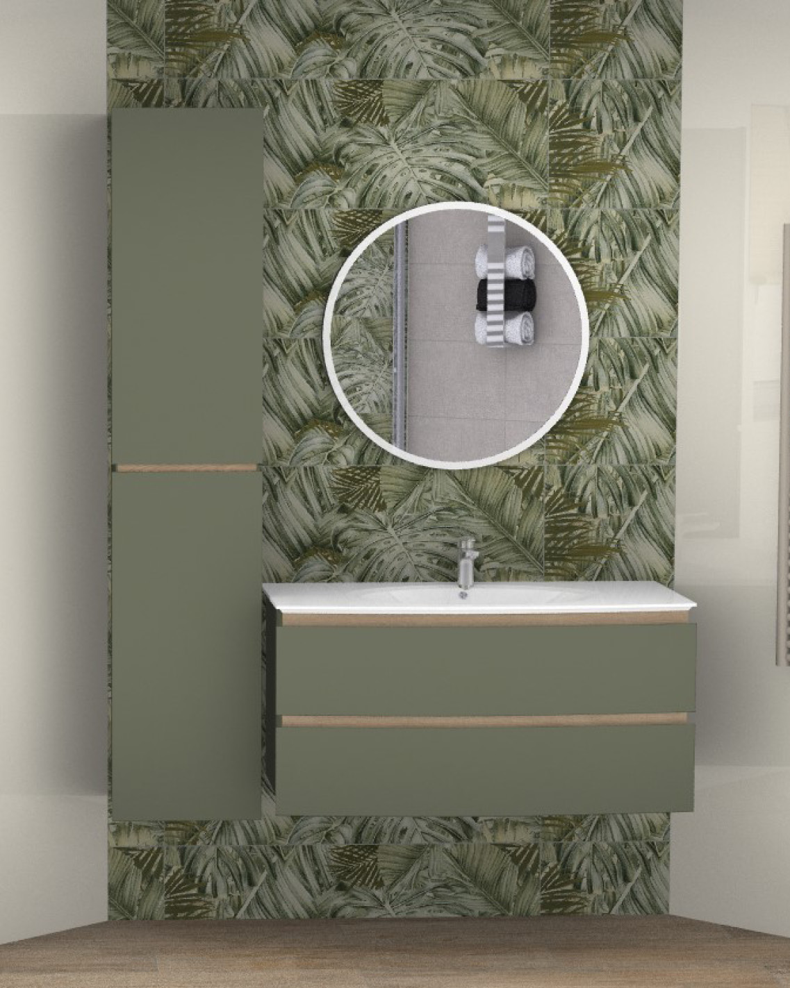 projet-renovation-salle-bain-douche-Dupre-Saintes-plan-3D Projet rénovation salle de bain douche Plan 3D