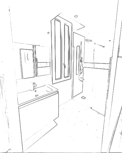 projet-renovation-salle-bain-douche-HUBERT-AUREILHAN-3D Projet rénovation salle de bain douche Plan 3D