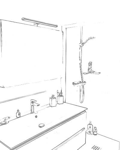 projet-renovation-salle-bain-douche-avant-apres-Espinasse-Sète-3D Projet rénovation salle de bain douche Plan 3D