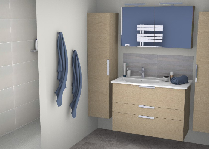 projet-renovation-salle-bain-douche-KANTEM-LeMans-plan-3D Projet rénovation salle de bain douche Plan 3D