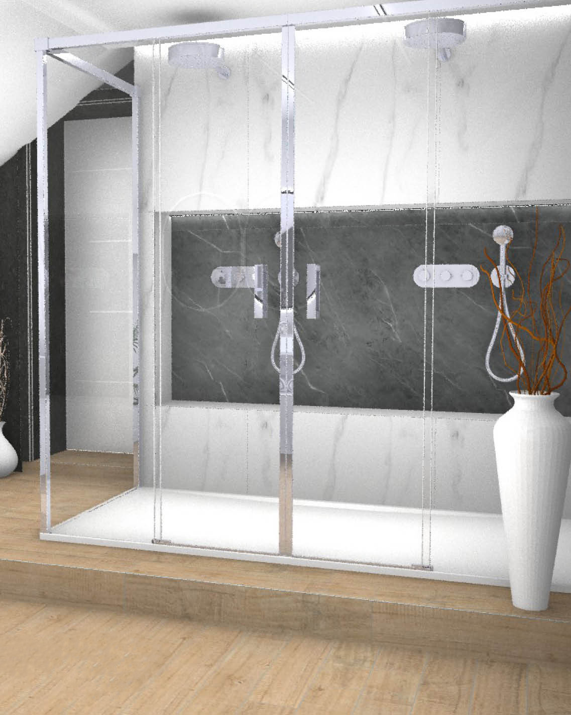 projet-renovation-salle-bain-douche-S2ED-Poitier-3D Projet rénovation salle de bain douche Plan 3D