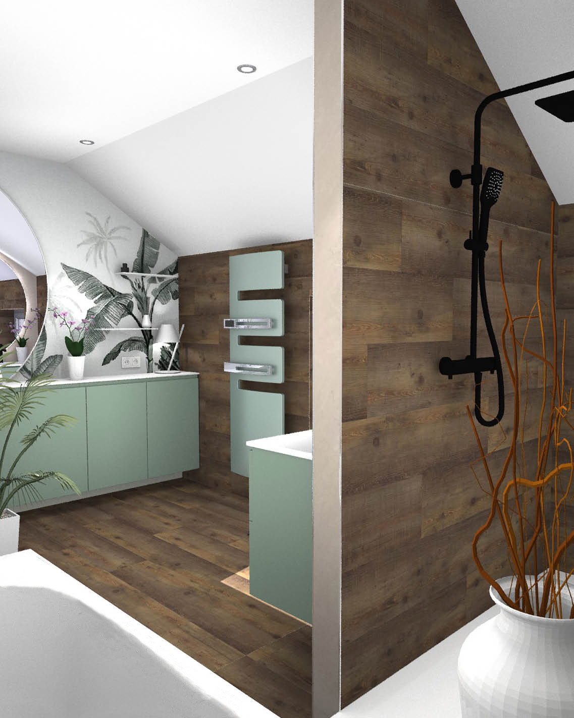 projet-renovation-salle-bain-douche-S2ED-Poitier-3D Projet rénovation salle de bain douche Plan 3D