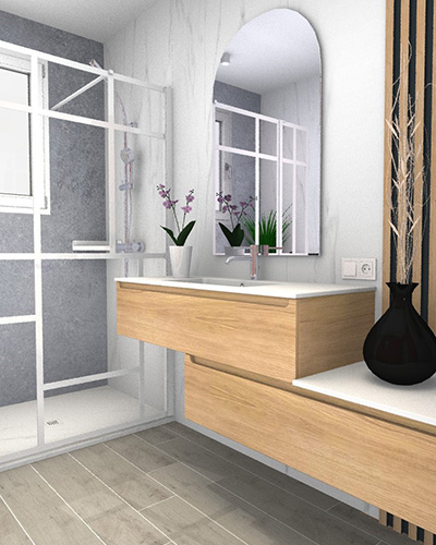 Rénovation contemporaine salle de bain Poitiers par S2ED (86) image 3D Rénovation contemporaine salle de bain Poitiers par S2ED (86) image 3D