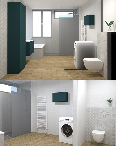 Rénovation complète d'une salle de bains par Myotte dans le Doubs (25), image 3D Rénovation complète d'une salle de bains par Myotte dans le Doubs (25), image 3D