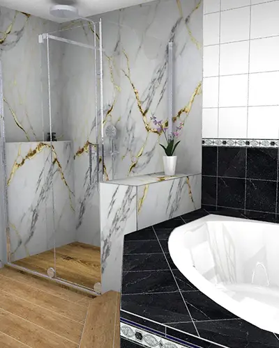 salle de bains chic et contemporaine par S2ED sur Poitiers (86), image 3D salle de bains chic et contemporaine par S2ED sur Poitiers (86), image 3D